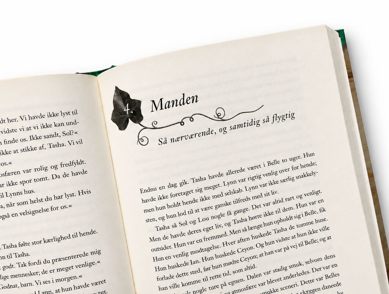Close-up of a chapter opening from Vindens tid with a small vignette illustration